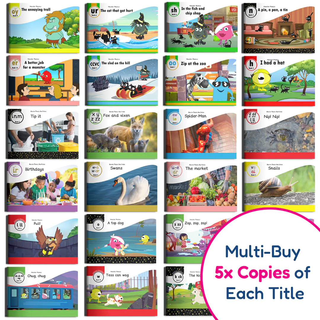 MULTI-BUY: Complete Decodable Fiction and Non-Fiction Book Bundle (5x copies of each title)