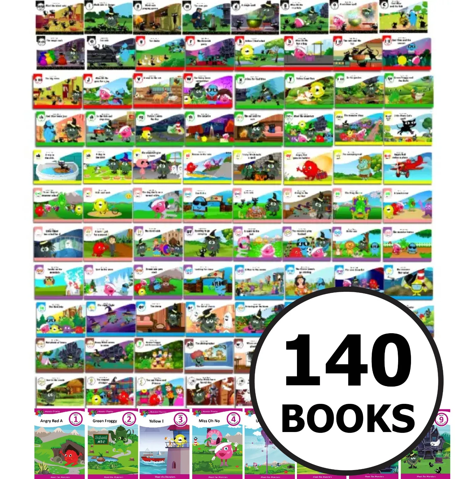 Full set of books - Stages 1, 2, 3, 3.1, 3.2, 4, 5, 6, 7, 8, 9, 10 & Meet the Monsters (140 books)