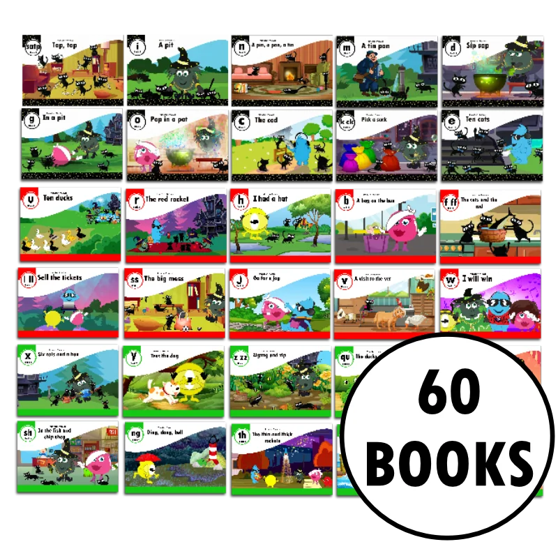 Full set of Reception books - Stages 1, 2, 3, 3.1 and 3.2 (60 books)