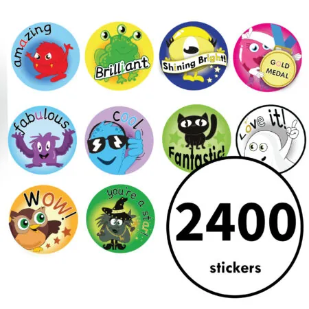 Set of 2400 Monsters Phonics Stickers